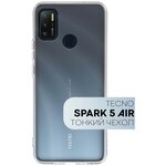 Чехол для Tecno Spark 5 Air / Техно Спарк 5 Эир / Текно Спарк 5 Аир), прозрачный, тонкий, силиконовый ч - изображение
