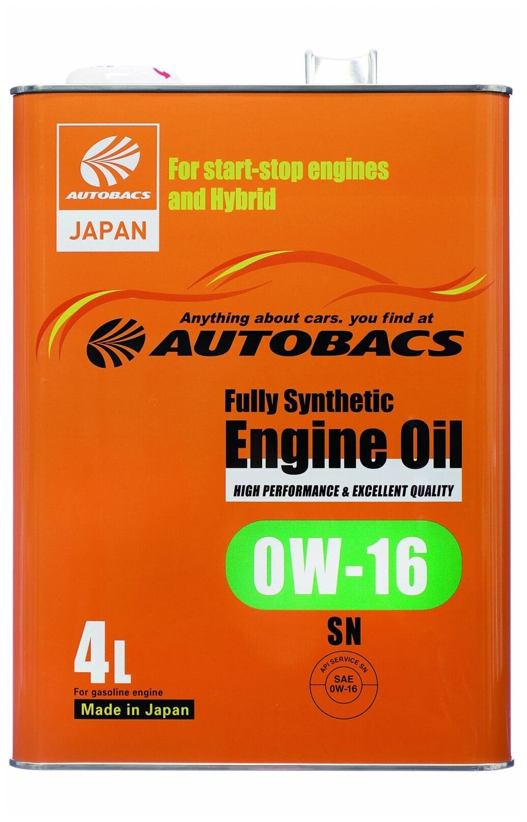 AUTOBACS A01555208 Масло моторное autobacs engine oil fs 0w16 sn (4л) AUTOBACS A01555208 1шт