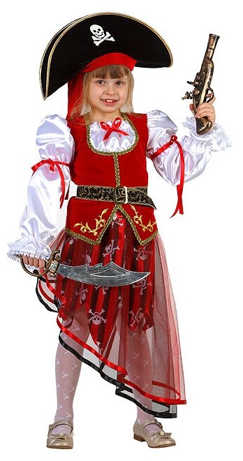Батик Карнавальный костюм Пиратка, рост 116 см 8022-116-60