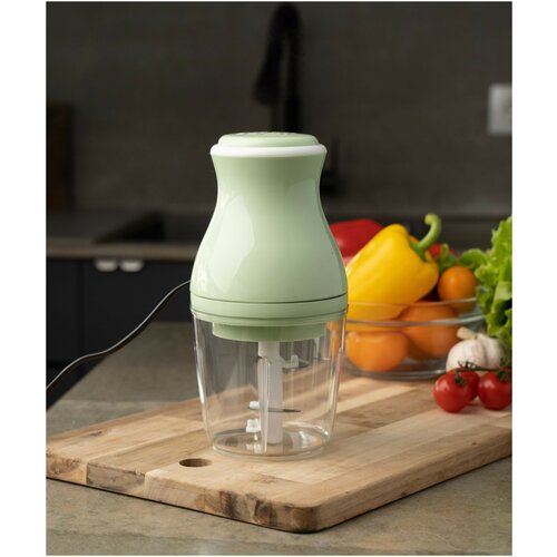 Измельчитель электрический кухонный для мяса и овощей зелёный розовый 84900₽