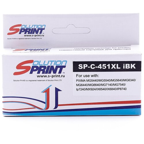 картридж sprint sp c cli 481xxl ibk Картридж для струйных принтеров Solution Print SP-C-CLI-451XL, iBK / Картридж совместимый / Для принтера краска / Принтерная краска