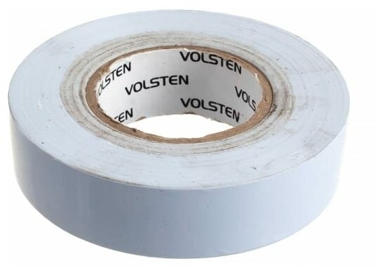 Изолента Volsten V02-7W-18х19-20 0,18х19 мм, белая, 20 метров 9783 15085561