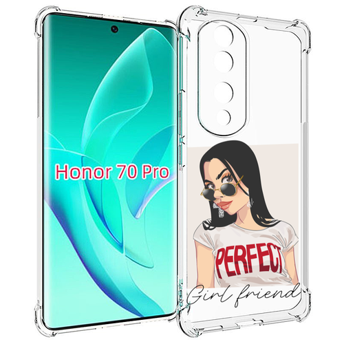 Чехол MyPads Девушка-с-сережками женский для Honor 70 Pro / 70 Pro Plus задняя-панель-накладка-бампер чехол mypads девушка с прической женский для honor 70 pro 70 pro plus задняя панель накладка бампер