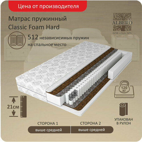 фото Анатомический матрас albero foam hard, независимые пружины, 80х195 см