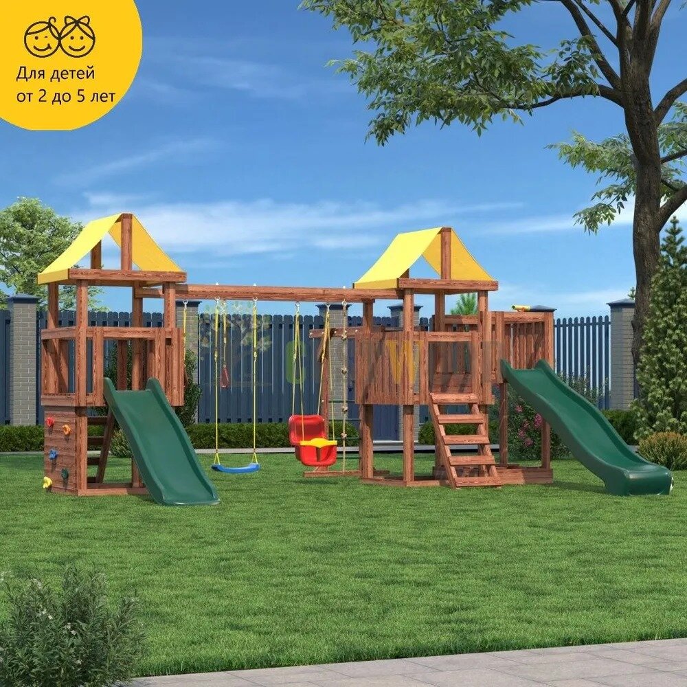 Детская деревянная игровая площадка для улицы дачи CustWood Junior Color JC18
