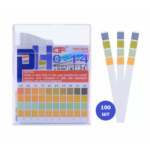 Amtast DFP-014 Высокоточные тест полоски для определения pH (0-14, шаг 0, 5pH) 100 шт DFP014