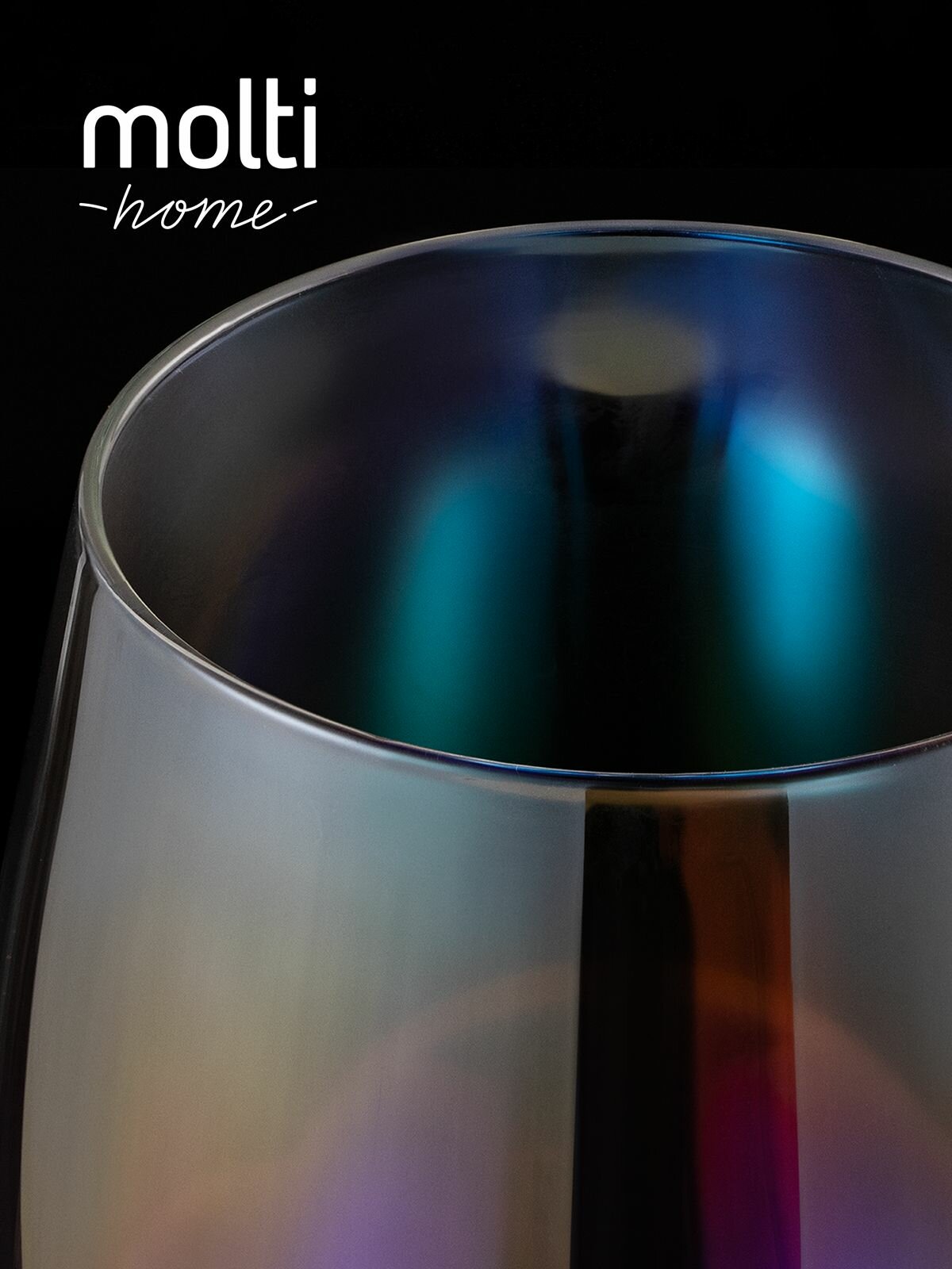 Бокал универсальный для воды, стакан для виски, перламутровый, 500 мл, Perola, Molti, подарок девушке — фото 1