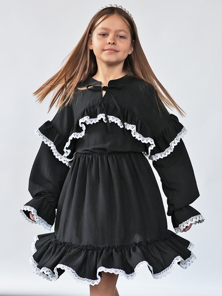 Платье Бушон, размер 146-152, черный