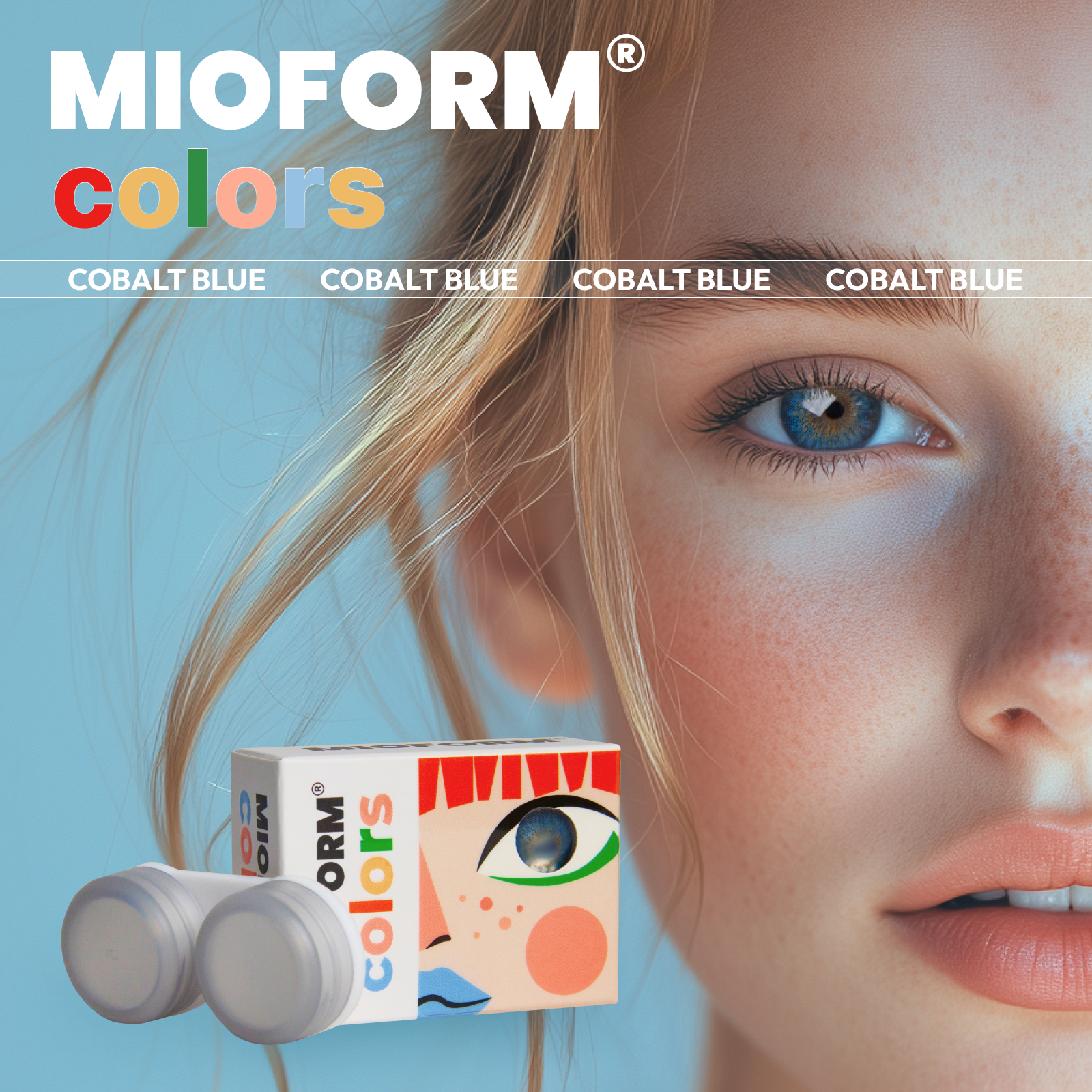 Цветные линзы MIOFORM colors R 8.6 SPH 0.00, синие, три месяца