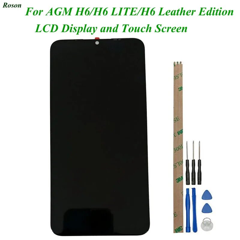 ЖК-дисплей и сенсорный экран 6,56 дюйма для AGM H6 H6 LITE, в сборе, ремонтные детали с инструментами и клеем для AGM H6 Leather Edition