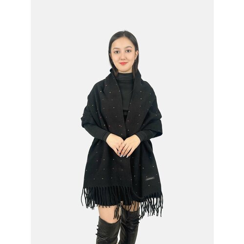 фото Шарф cashmere для женщин,180х70 см, универсальный, черный