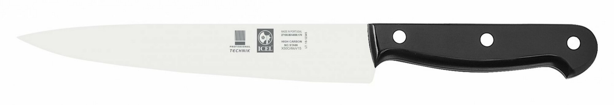 Нож для мяса 170/300 мм. , нержавеющая сталь, черный TECHNIC Icel
