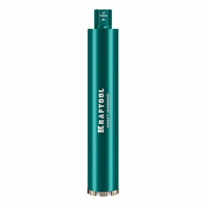 Алмазная коронка по железобетону KRAFTOOL 82mm, 450mm, 1 1/4", лазерная сварка сегментов