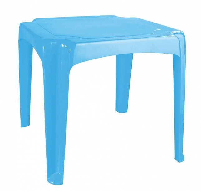 Стол детский 520*520*475 (голубой) пластишка