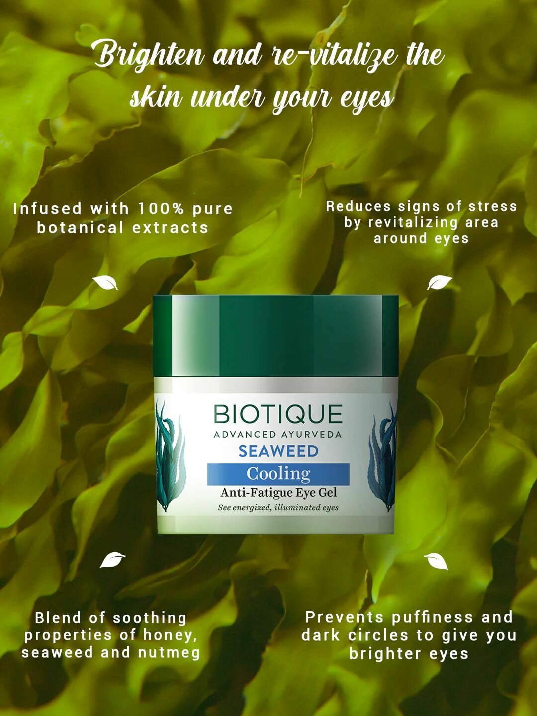 Картинки Biotique Seaweed Anti Fatigue Gel/ Гель для кожи вокруг глаз с морскими водорослями 15г.