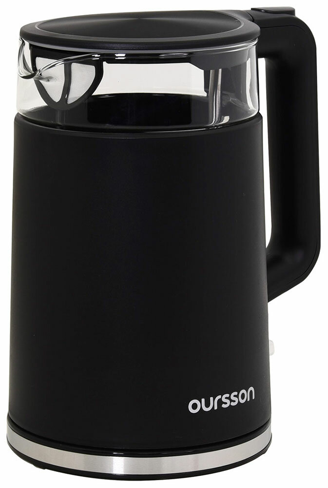 Чайник электрический Oursson KE1732W/BL, черный
