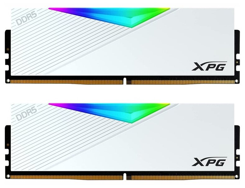 Модуль памяти ADATA 32GB 2x16GB DDR5 UDIMM XPG Lancer 6000 MHz CL40-40-40 135V RGB Белый Радиатор