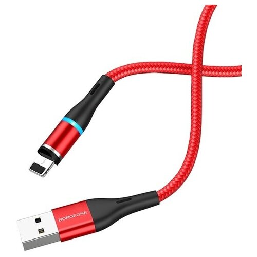 USB-кабель Borofone BU16, 1.2 метр для iPhone 5/6, Magnetic, 2.4A, красный кабель usb lightning для iphone 2 4a bu16 1 2 м магнитный красный юсб лайтинг