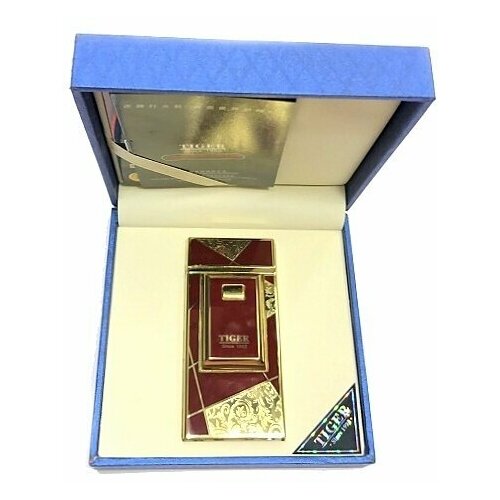 Электроимпульсная USB зажигалка Tiger DB915 коричневая (узор)