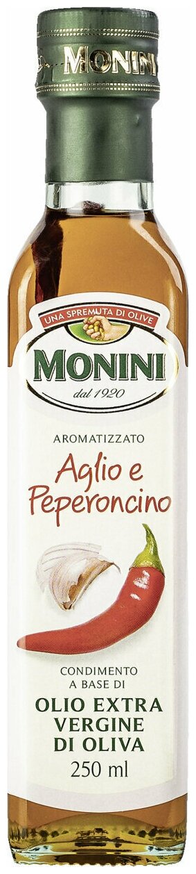Масло оливковое Monini Extra Virgin нерафинированное с чесноком и перцем, 250 мл - фото №6
