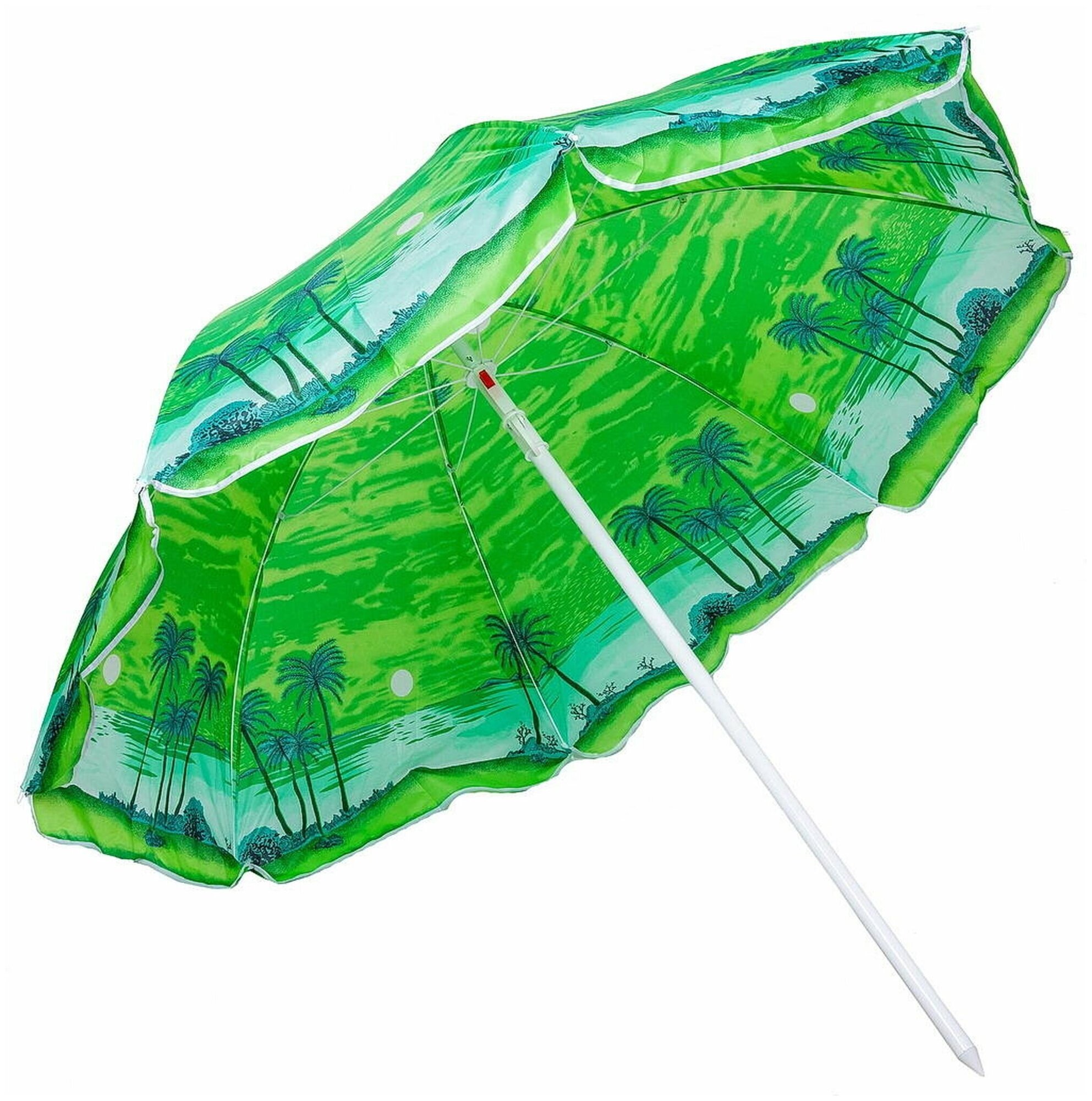 Зонт пляжный 160 см, с наклоном, 8 спиц, металл, Пальмы, LG02 - фотография № 1