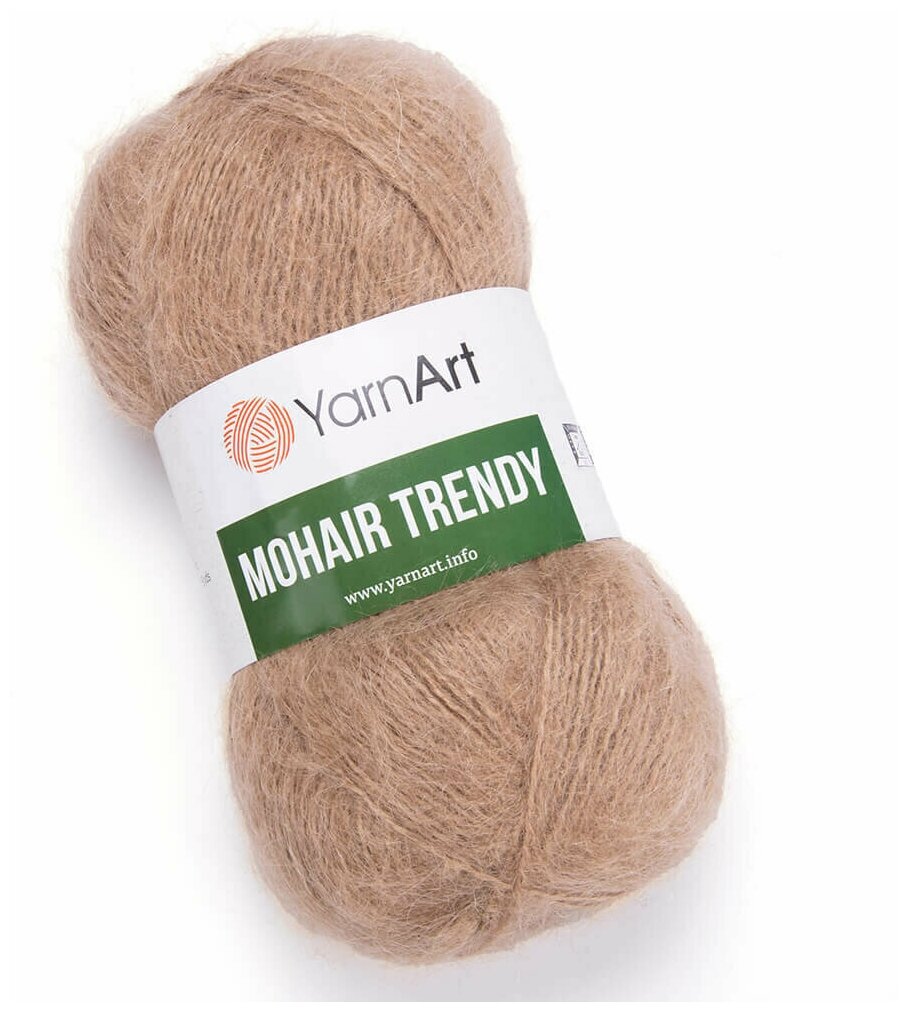 Пряжа для вязания YarnArt Mohair Trendy (ЯрнАрт Мохер Тренди) - 1 моток 116 песочный, полушерсть пушистая, 50% акрил, 50% мохер, 220м/100г
