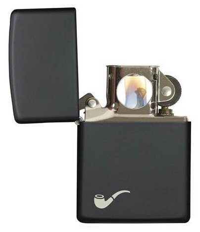 Оригинальная бензиновая зажигалка ZIPPO для трубок 218PL с покрытием Black Matte - фотография № 3