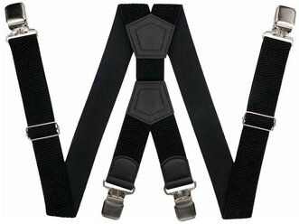 Подтяжки для брюк большого размера (4 см, 4 клипсы, Черный) 54159
