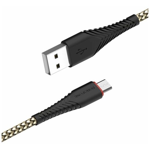 Кабель Borofone BX25 (USB - micro-USB) черный кабель borofone bx25 lightning usb 2 4 а 1 м нейлоновая оплётка чёрный