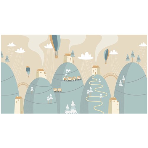 Фотообои флизелин эко Холмики с домиками 500х270 10125₽