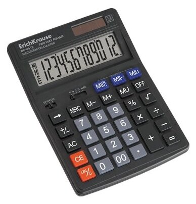 Калькулятор настольный 12-разрядов ErichKrause DC-4512 (в коробке по 1 )