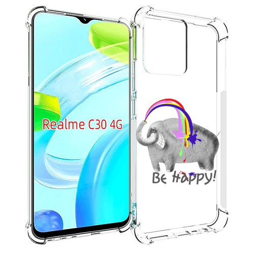 Чехол MyPads счастливый слон для Realme C30 4G / Narzo 50i Prime задняя-панель-накладка-бампер чехол mypads хэллоуин счастливый для realme c30 4g narzo 50i prime задняя панель накладка бампер