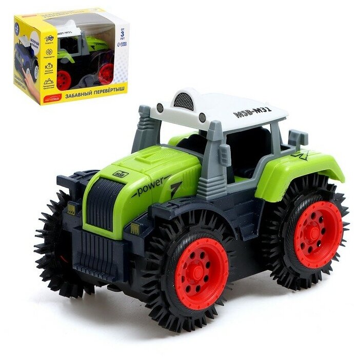 Автоград Трактор-перёвертыш «Хозяин фермы», работает от батареек, цвет зелёный