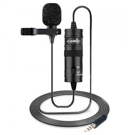 Микрофон CANDC DC-C1 Pro, петличный, Jack 3.5mm, 6 м, черный, электронный конденсатор