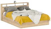 Кровать Камелия 1600, цвет дуб сонома, ШхГхВ 163,5х217х78,2 см, спальное место 1600х2000 мм, без матраса, основание есть