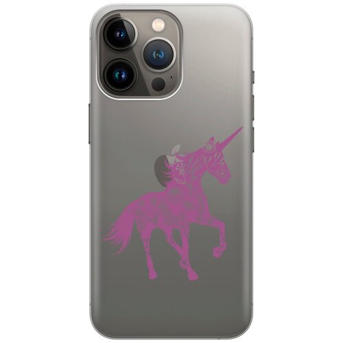 Силиконовый чехол на Apple iPhone 14 Pro / Эпл Айфон 14 Про с рисунком Floral Unicorn силиконовый чехол на apple iphone 14 plus эпл айфон 14 плюс с рисунком floral unicorn