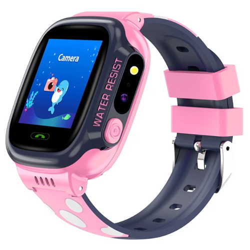 Умные детские смарт часы Y92 Smart (IOS/Android) с Full touch HD IPS экраном, GPS трекером, камерой, фонариком, собственной SIM картой(Розовый)