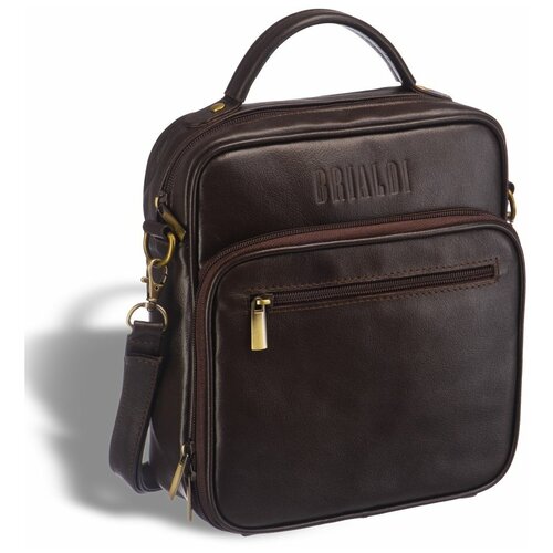 фото Кожаная сумка через плечо brialdi aledo (аледо) brown