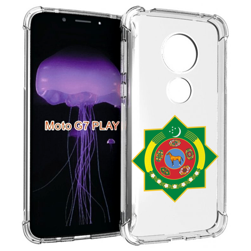 Чехол MyPads герб-туркменистан для Motorola Moto G7 Play задняя-панель-накладка-бампер