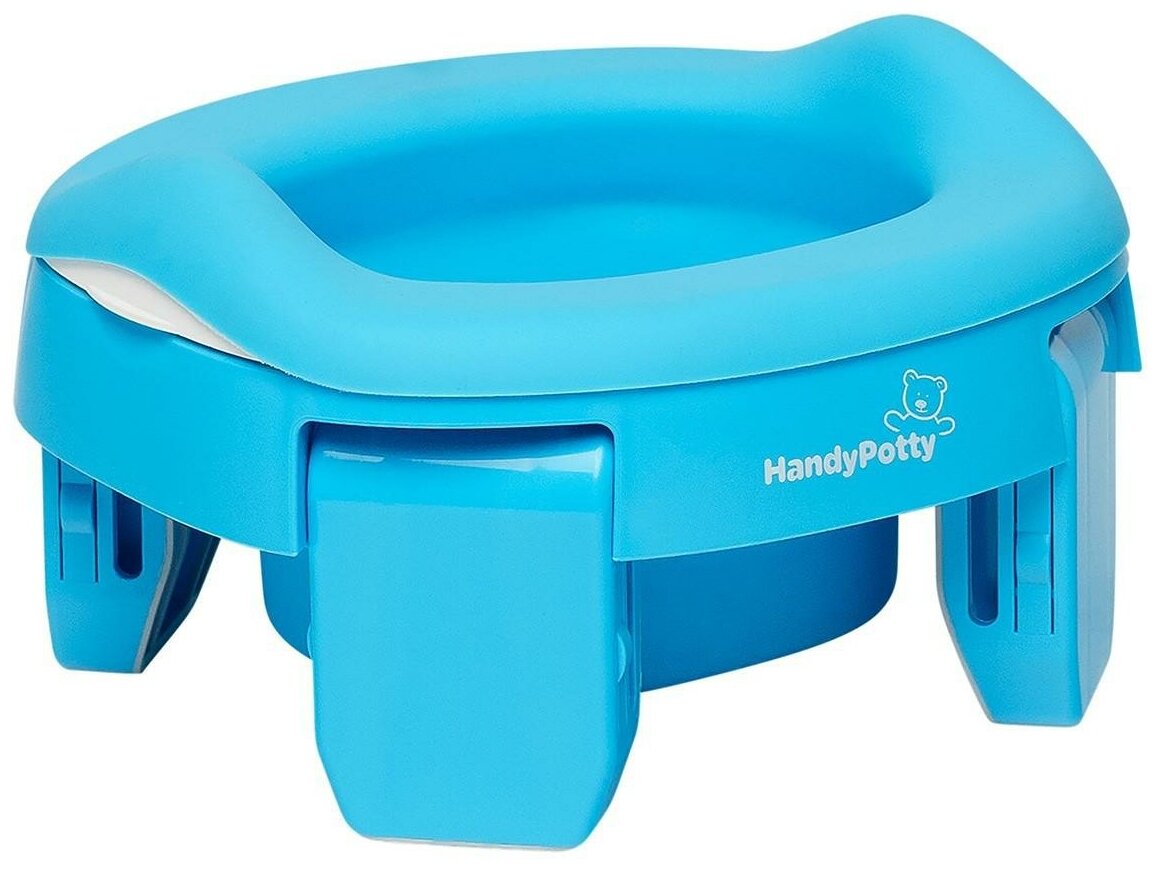 Горшок дорожный складной с многоразовой вкладкой HandyPotty 3 в 1 от ROXY-KIDS, цвет голубой