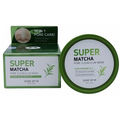 Очищающая глиняная маска для лица с экстрактом чая SOME BY MI Super Matcha Pore Clean Clay Mask 100g