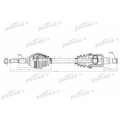 Полуось привода передн лев_CHEVROLET: BLAZER, S10 97-05 \ GMC: JIMMY, SONOMA 97-05 \ ISUZU:HOMBRE 98-00 \ OLDSMOBILE: BRAVADA 97-01 PATRON PDS1506