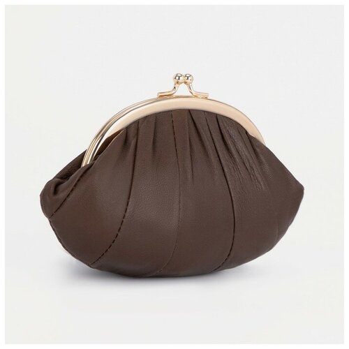 фото Косметичка, 2 отдела на фермуарах, цвет коричневый recom