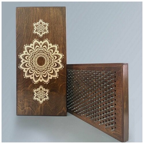 фото Доска садху с динамическими гвоздями, шаг 10мм, цвет венге модель мандала состовная - 5 сила души и тела