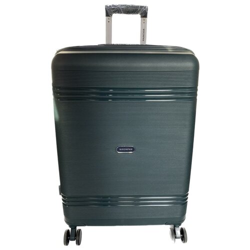фото Чемодан, mironpan, полипропилен, большой, темно-зеленый, с дополнительным расширением