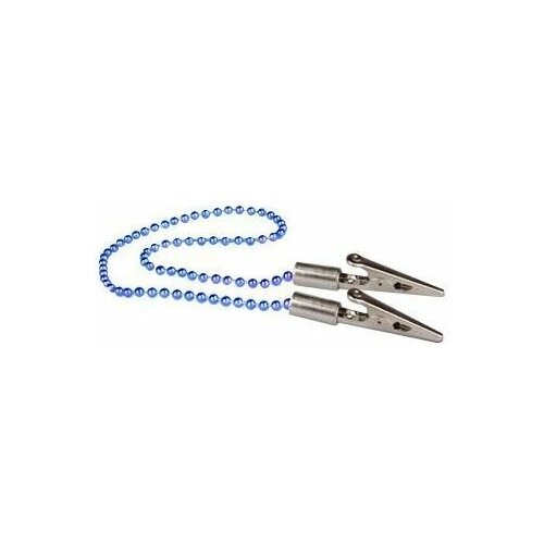 Кристидент/Зажим (держатель) для фиксации стоматологических нагрудников с цепочкой, синий