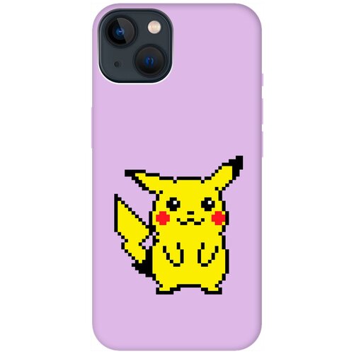 Силиконовый чехол на Apple iPhone 14 / Эпл Айфон 14 с рисунком Pixel Pikachu Soft Touch сиреневый силиконовый чехол на apple iphone 14 plus эпл айфон 14 плюс с рисунком pixel pikachu soft touch розовый