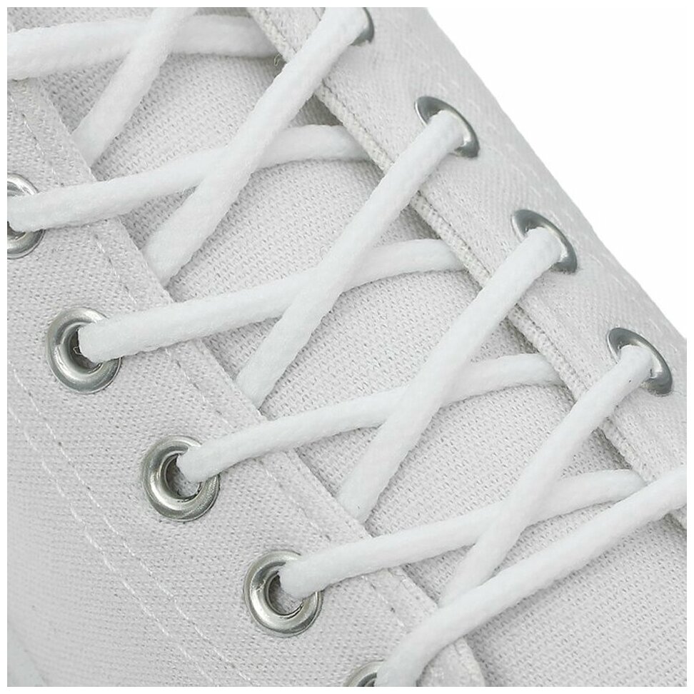 Шнурки для обуви белые круглые 100 см