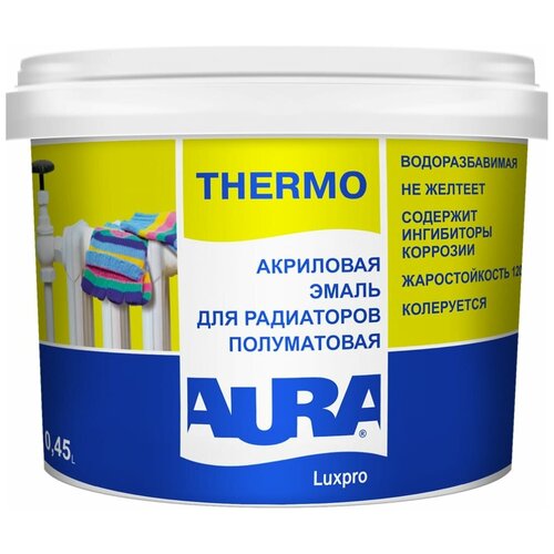 Эмаль для радиаторов в/д Aura Luxpro Thermo полуматовая 0,45 л