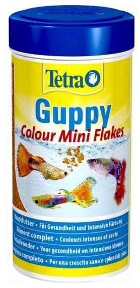 Корм для усиления насыщенности окраса гуппи Tetra Guppy Colour Mini Flakes 250 мл. хлопья